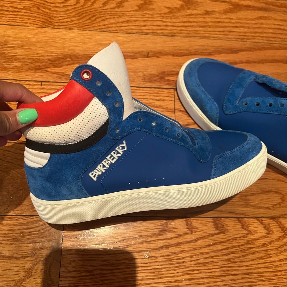 Burberry leather and suede high-top sneakers